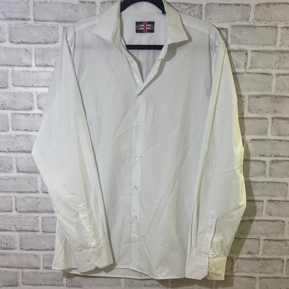 Soul of London Elegant White Men's Dress Shirt, size 17